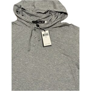 RLX Ralph Lauren Golf Henley L Hoodie Grey Wicking Lightweight Pima  $198 NWT